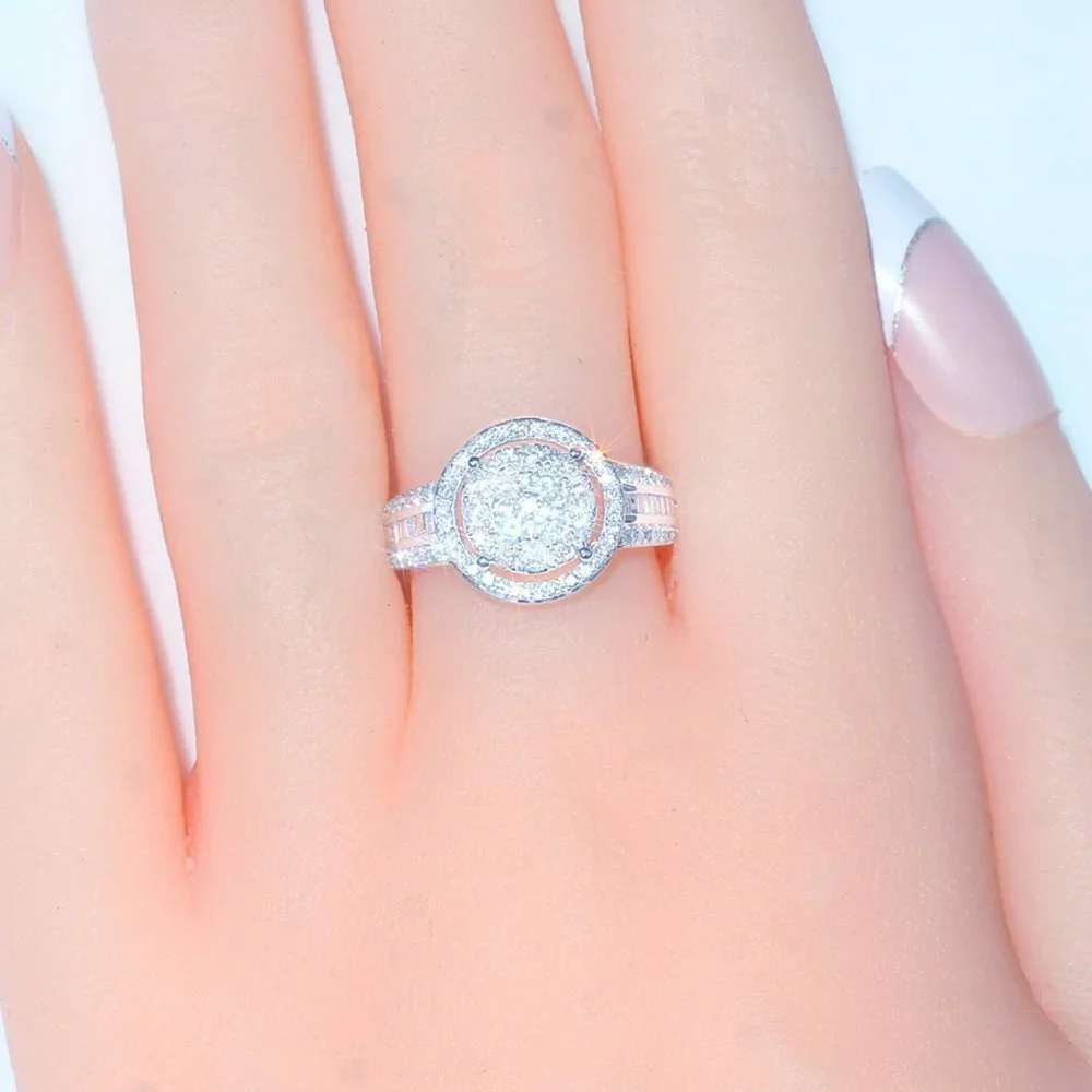 💝 Three Layer Super Big Round Luxury Wedding Rings for Women, PD154